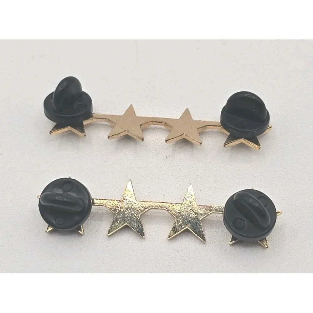 Two Piece Shoulder Tassel Pins and 2 Star Pins Punk Rock Charm Brooch J-14